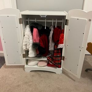 Doll Armoire filled with clothes and shoes!
